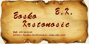 Boško Krstonošić vizit kartica
